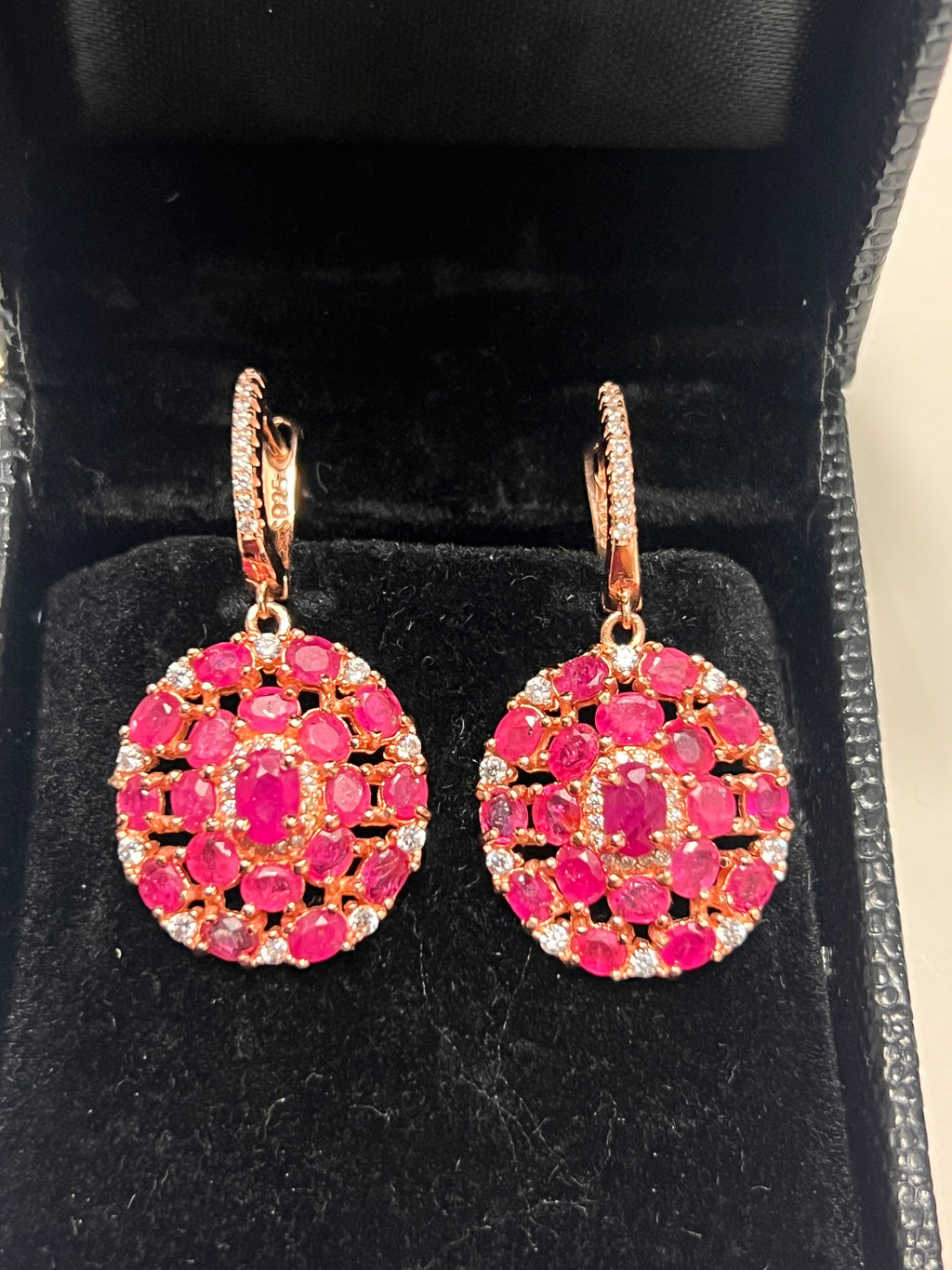 Stunning Genuine Pink Rubies Penny artisan made Earrings