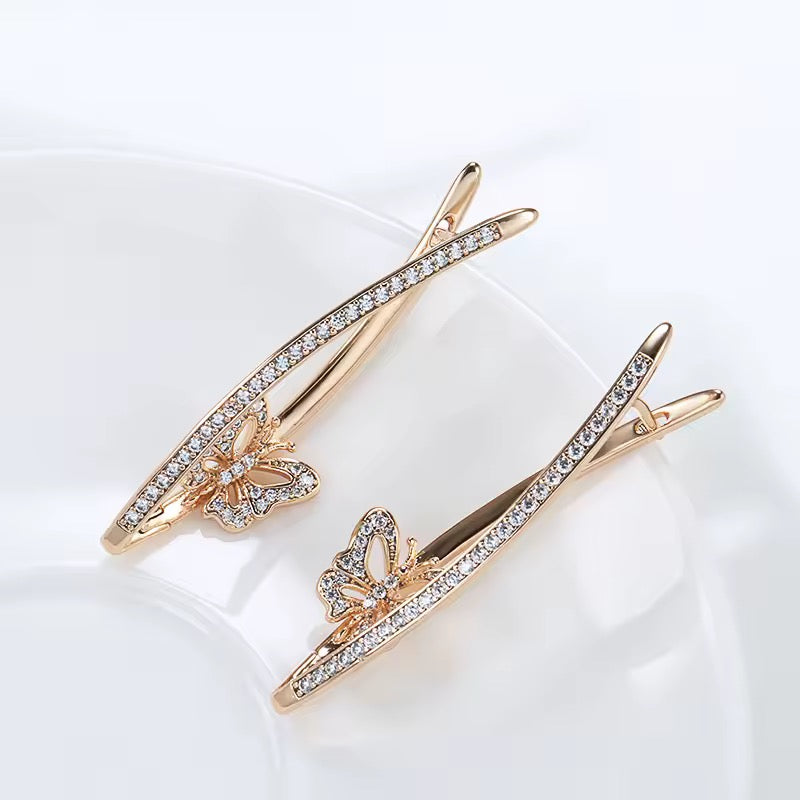 Beautiful Inside-Out Butterfly Earrings — 14k Rose Rolled Gold
