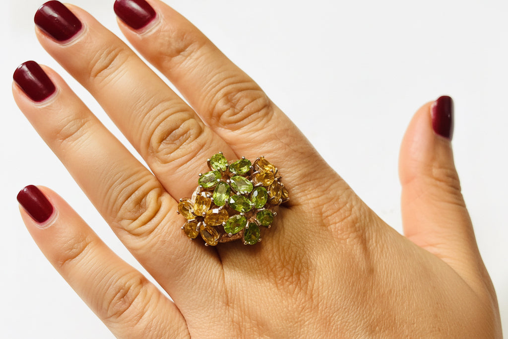 Handmade Genuine Citrine and Peridot Set