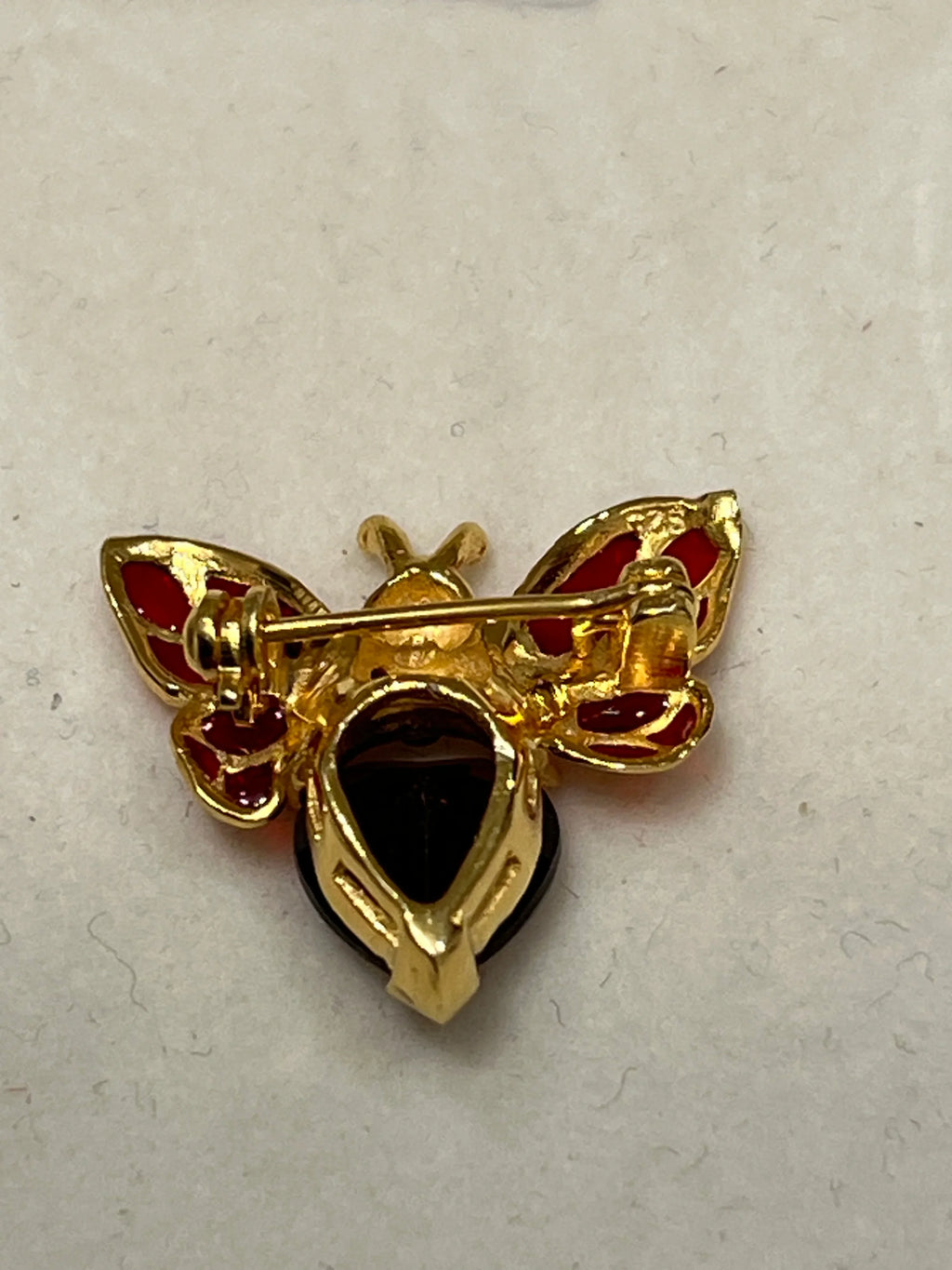 Handmade Garnet Bee Brooch Pin