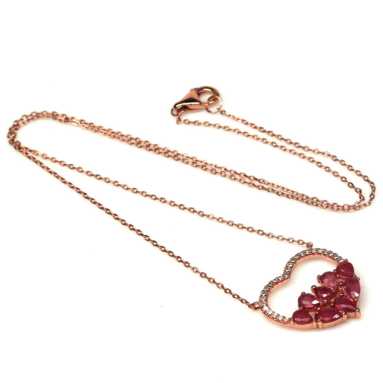 Natural Burmese Ruby Heart Necklace – Handcrafted in Canada