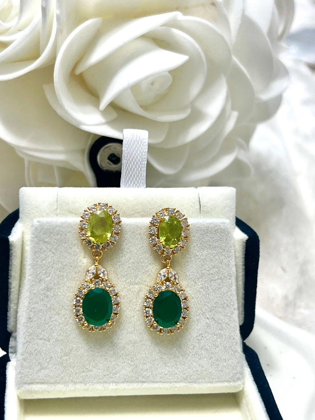 Handmade Natural Sphene and Agate Earrings