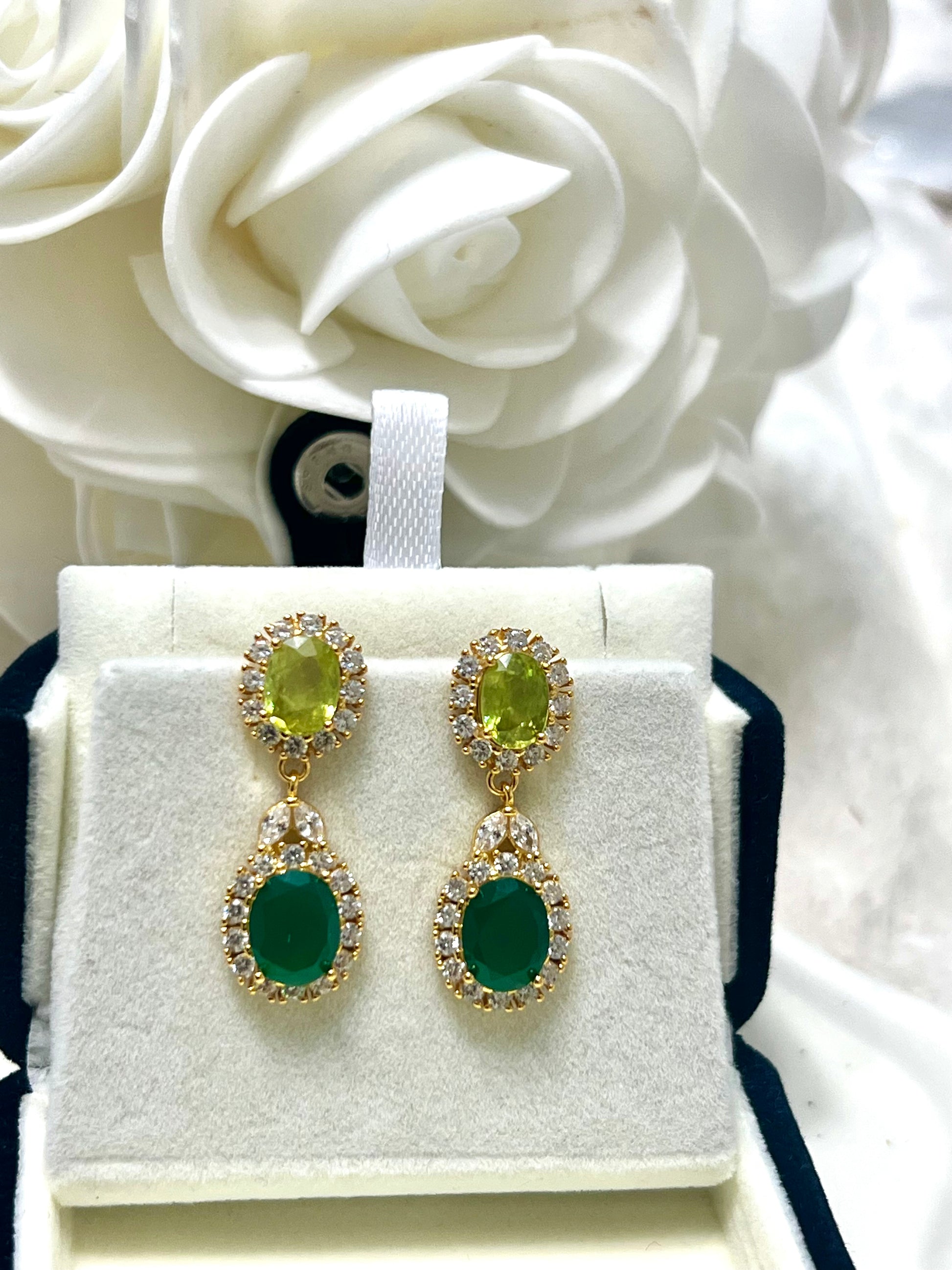 Handmade Natural Sphene and Agate Earrings