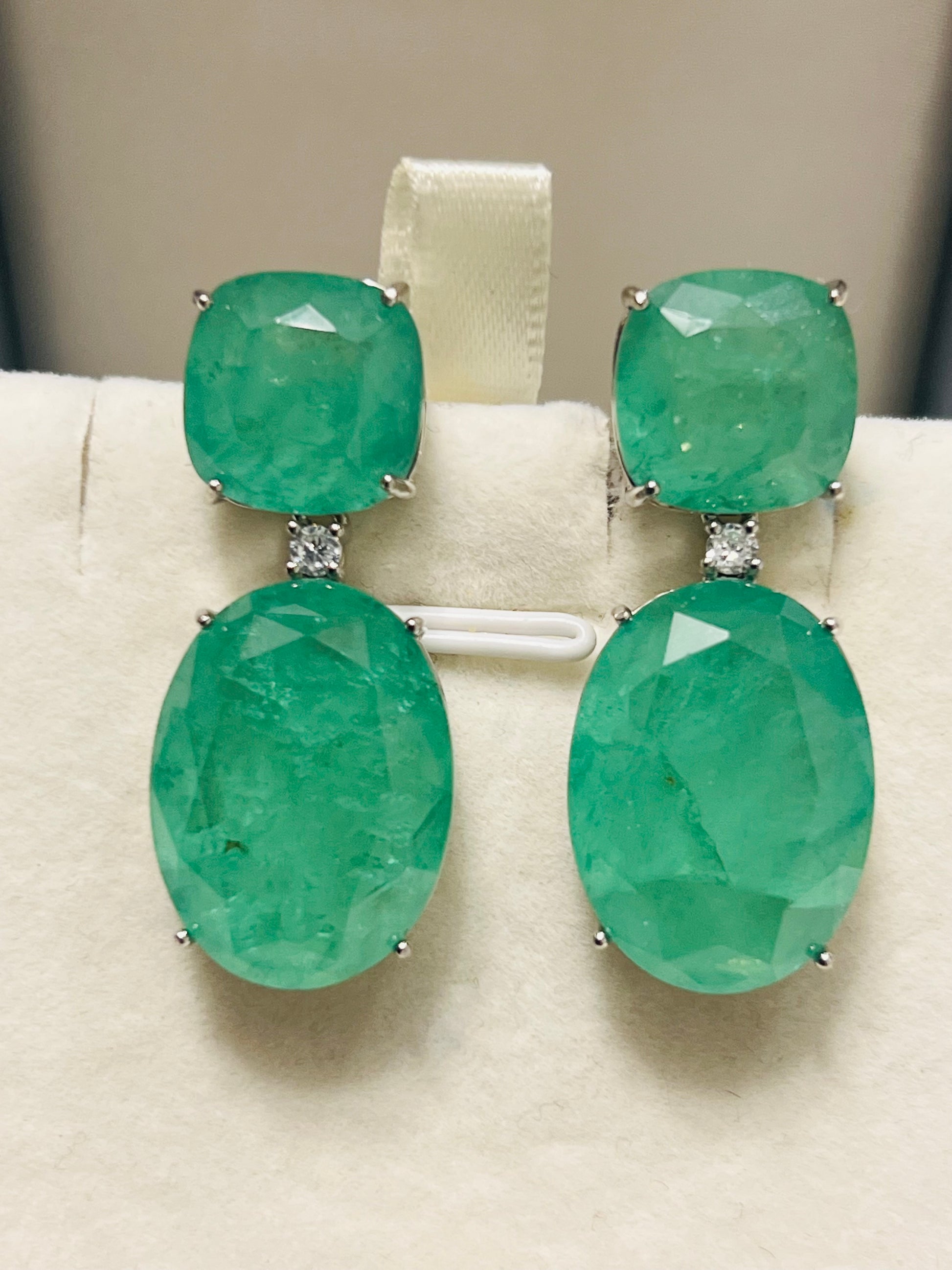 Lab Created Emerald Chunky Earrings