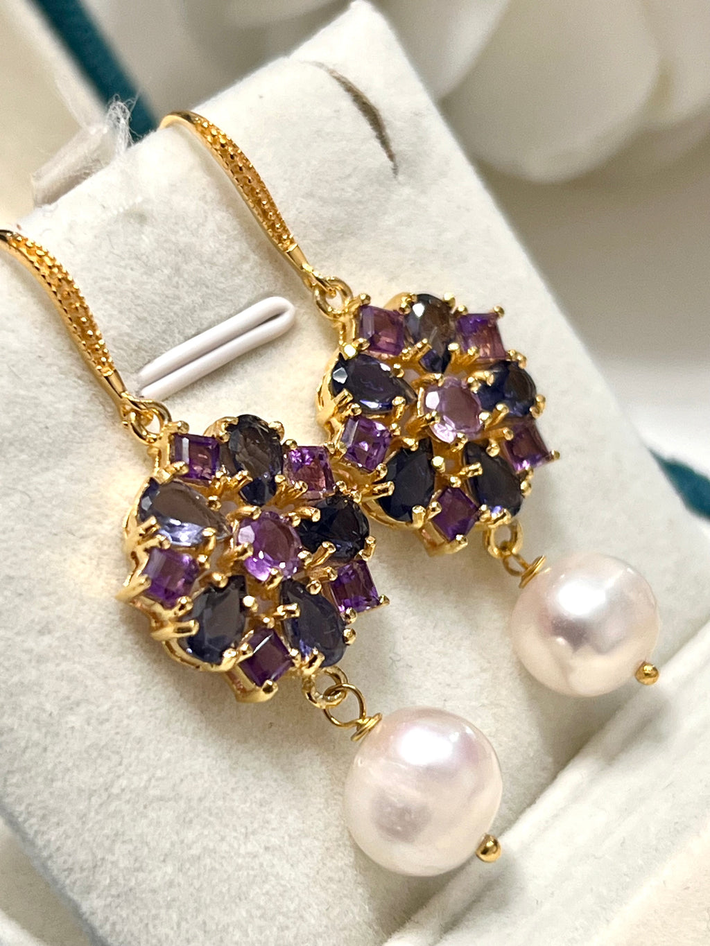 Handmade Genuine Pearl drop earrings