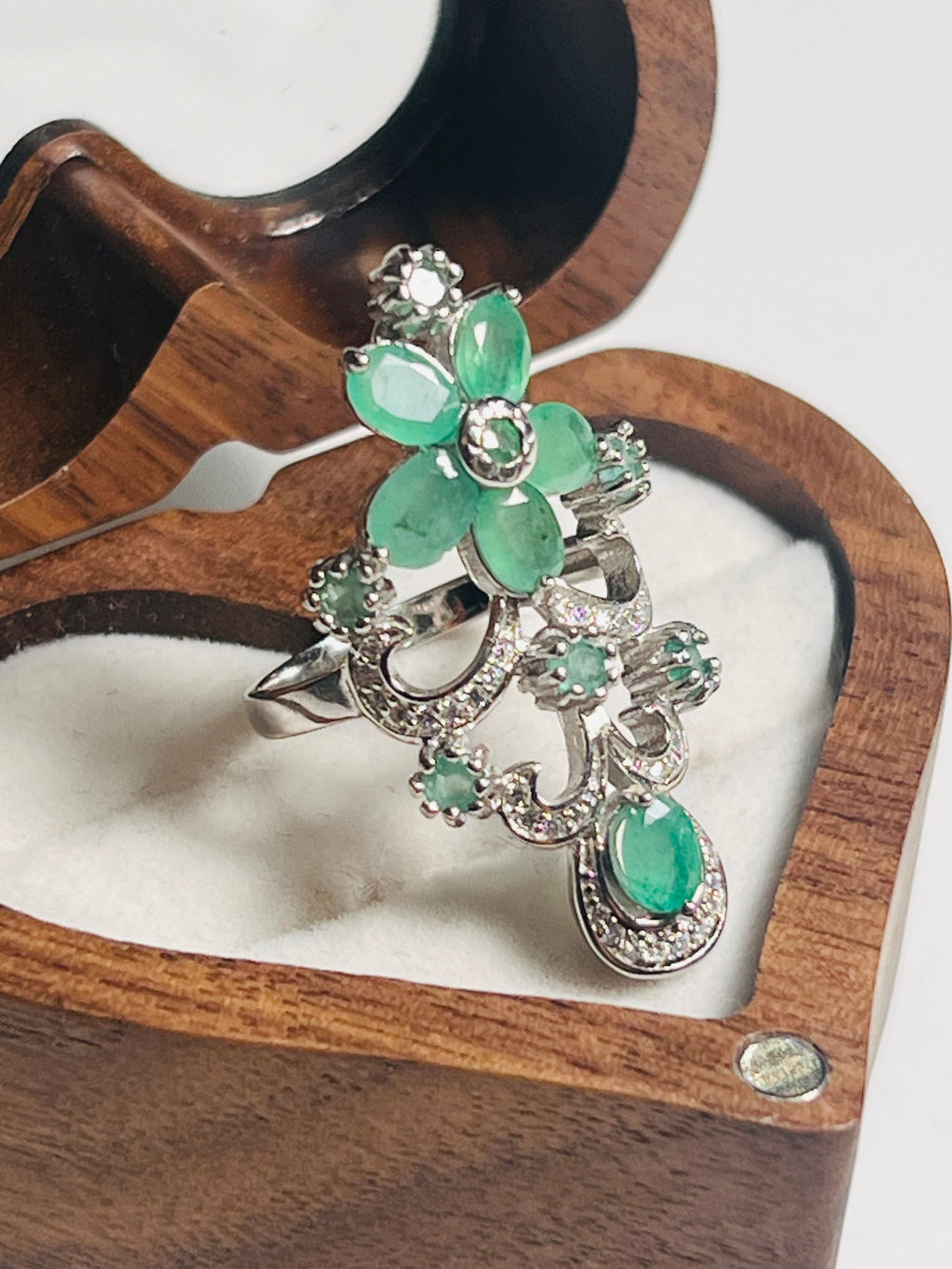 Natural Emerald Royal Bloom Ring – Handmade in Toronto