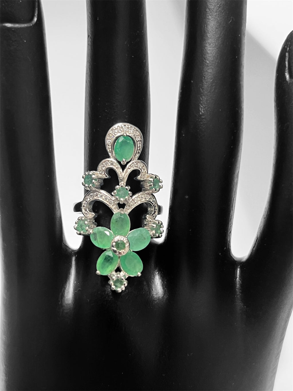 Natural Emerald Royal Bloom Ring – Handmade in Toronto