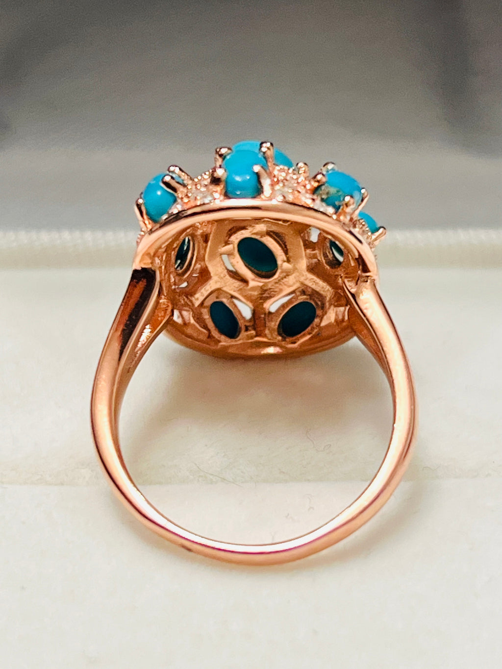Genuine Sleeping Beauty Turquoise Cluster Ring