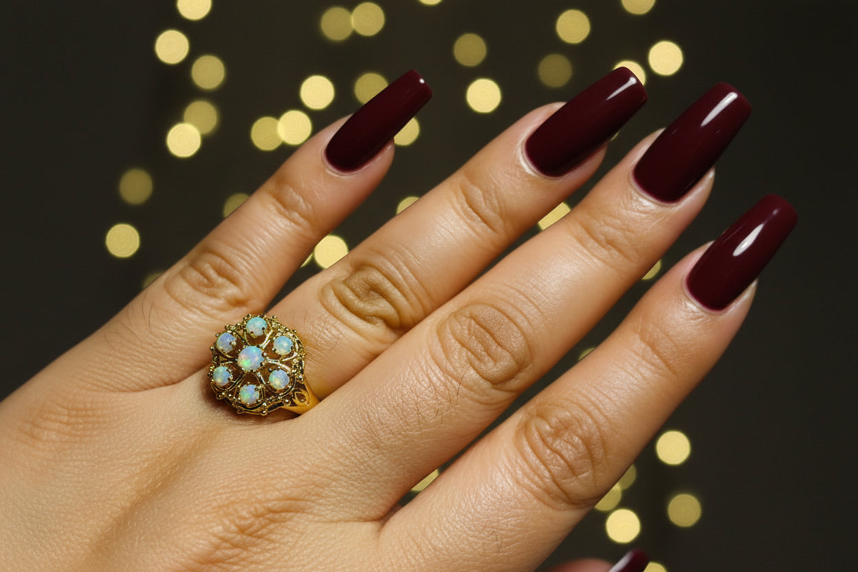 Hadmade Jewlery Set with Natural Prehnite, Emerald and Opal