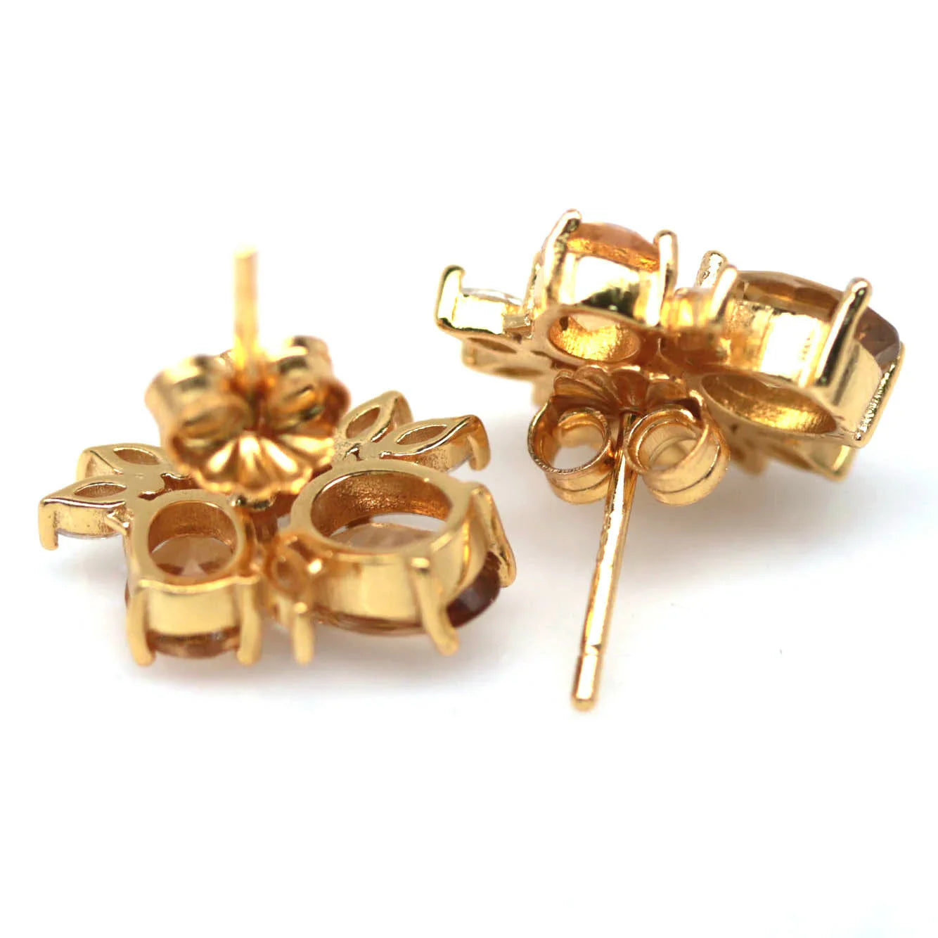 Handmade Golden Citrine Stud Earrings