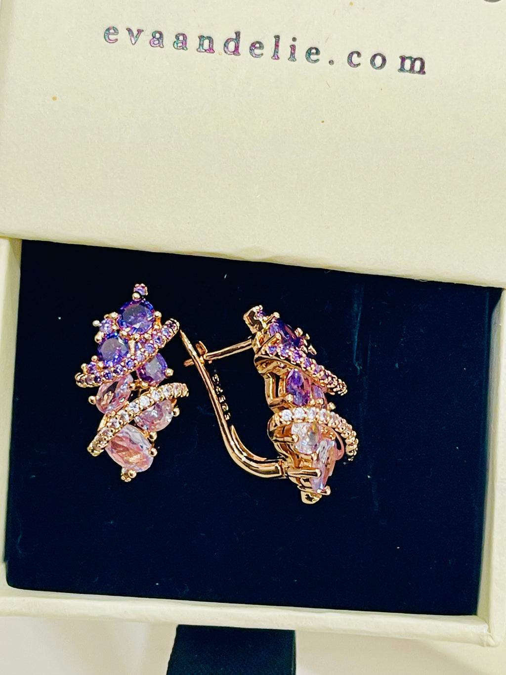 14k Rose Rolled Gold Amethyst Ophelia Earrings