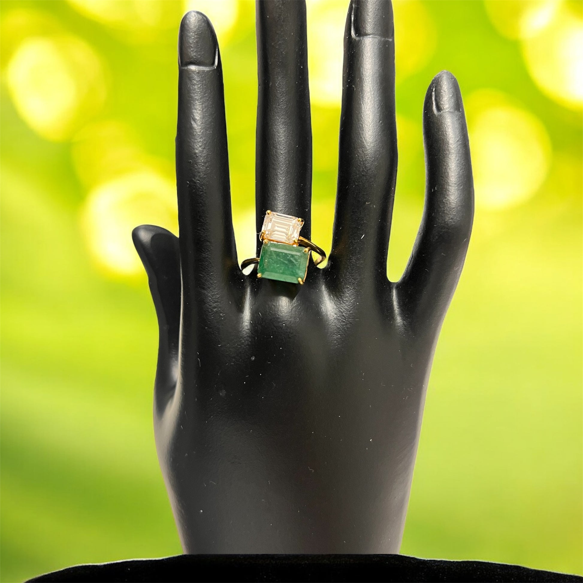 Stunning Handmade Natural Emerald and Natural White Topaz