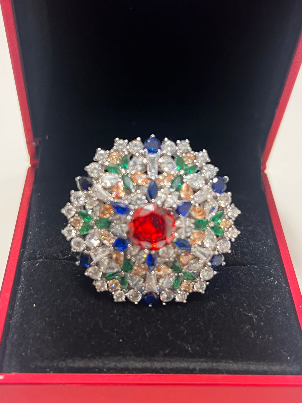 Stunning Created Sapphires Ring (adjustable)