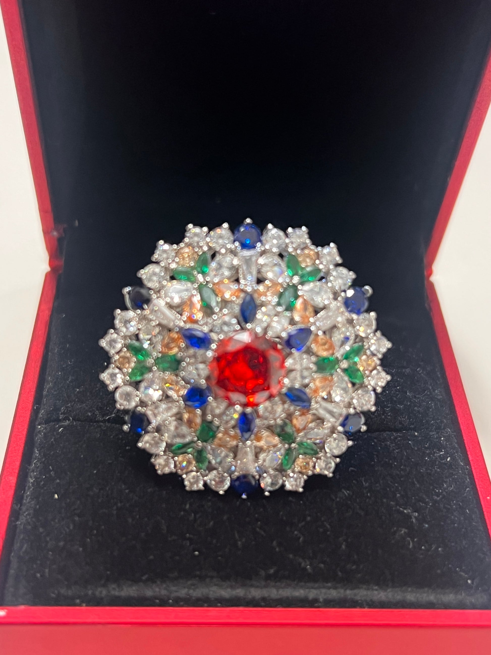 Stunning Created Sapphires Ring (adjustable)