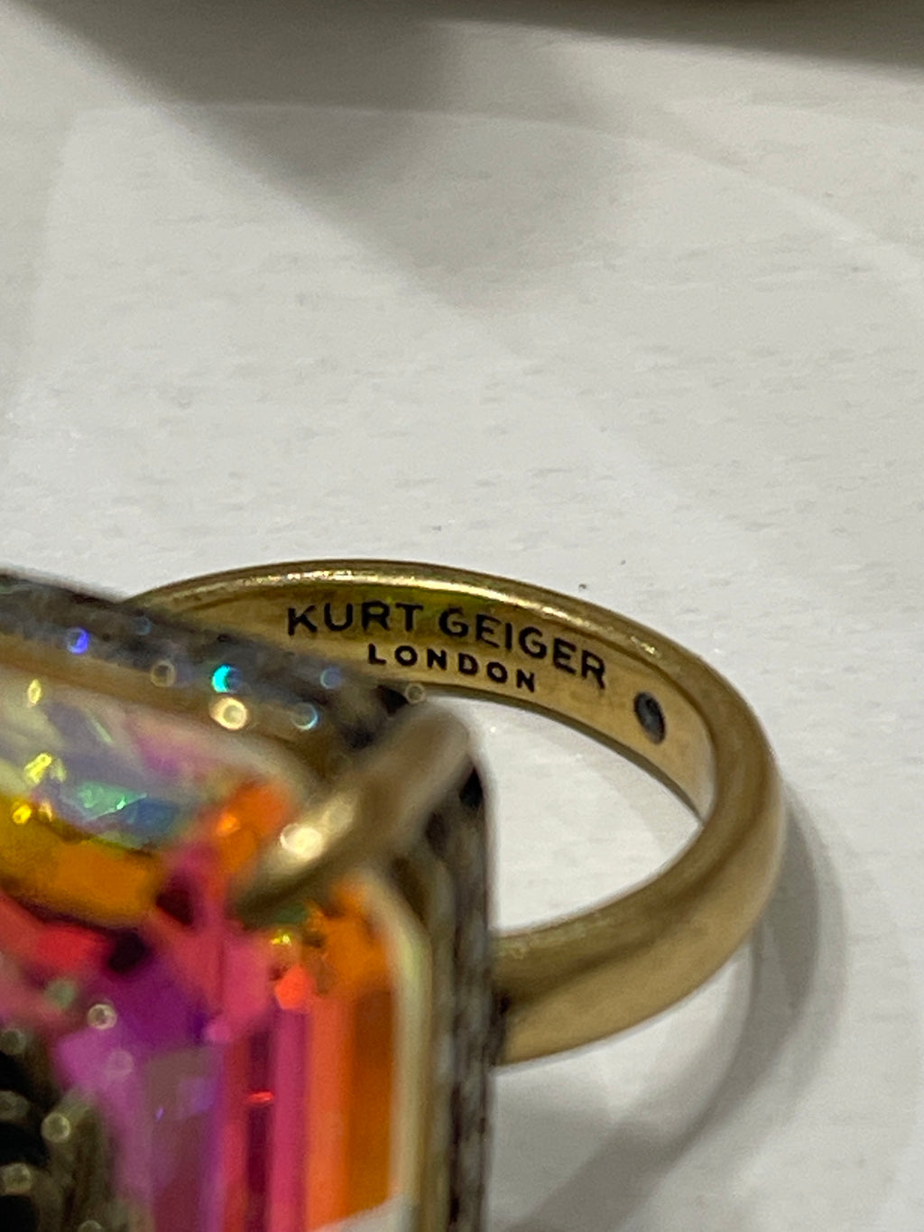 Kurt Geiger Statement Crystal Cocktail Ring (only size 9)