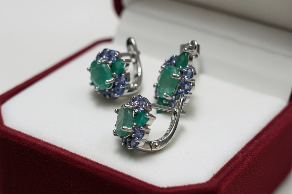 Natural Emerald and Tanzanite Set