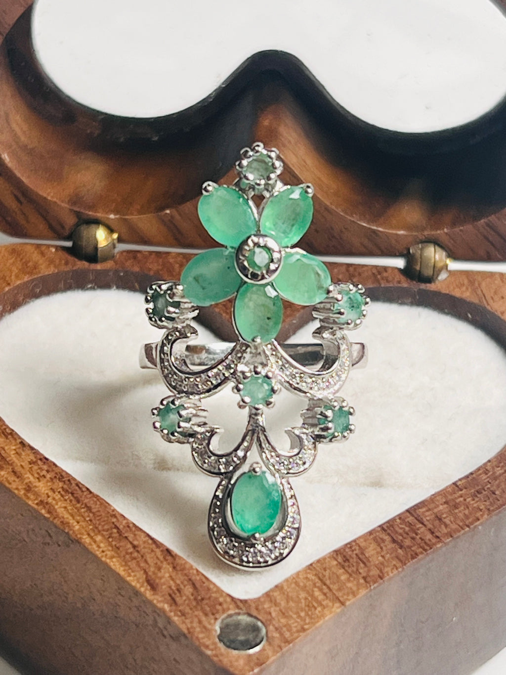 Natural Emerald Royal Bloom Ring – Handmade in Toronto