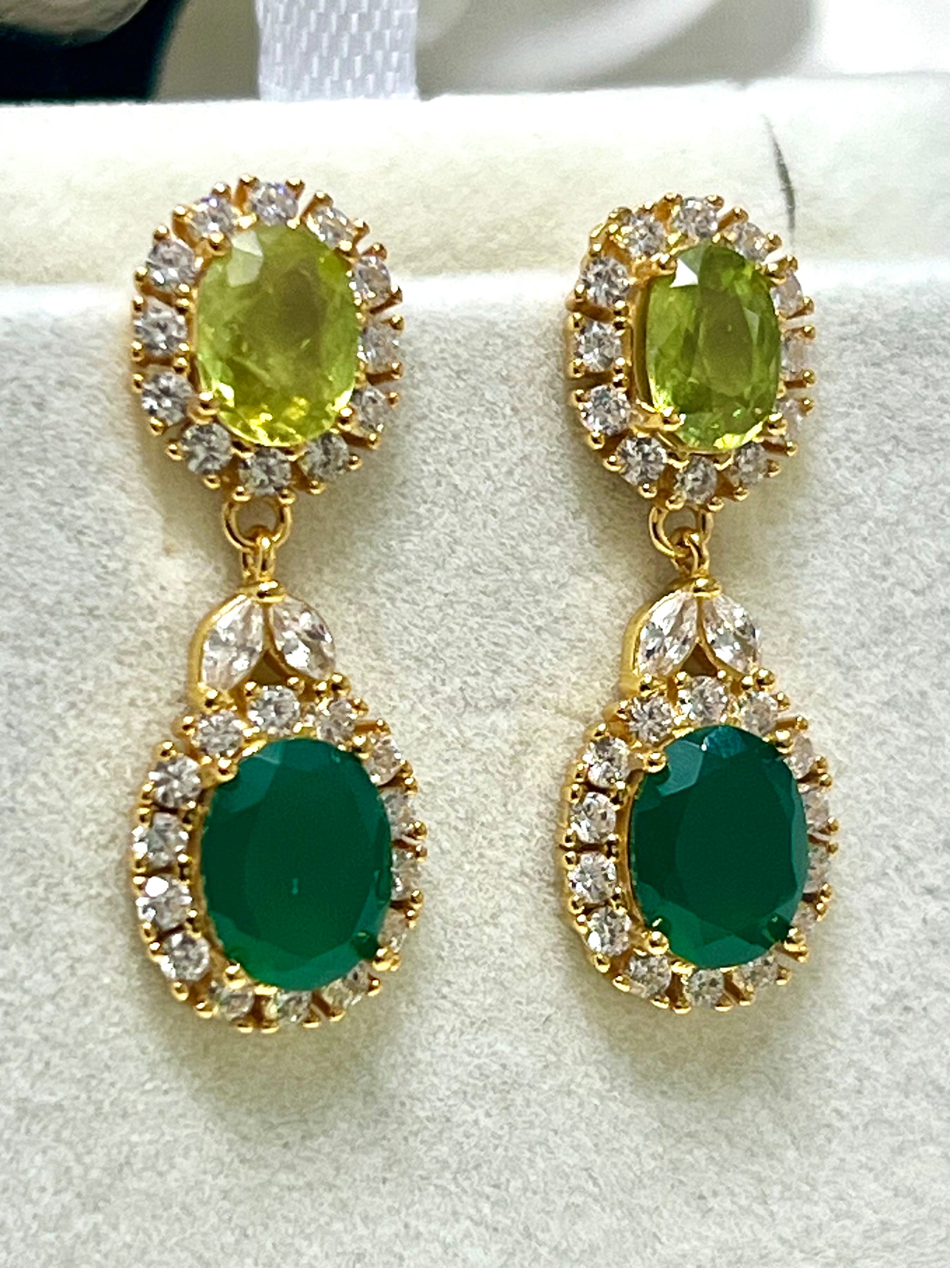 Handmade Natural Sphene and Agate Earrings