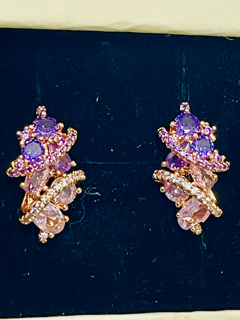 14k Rose Rolled Gold Amethyst Ophelia Earrings