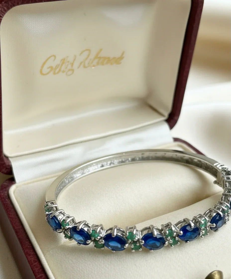 Handmade genuine Emerald & Kyanite Bracelet
