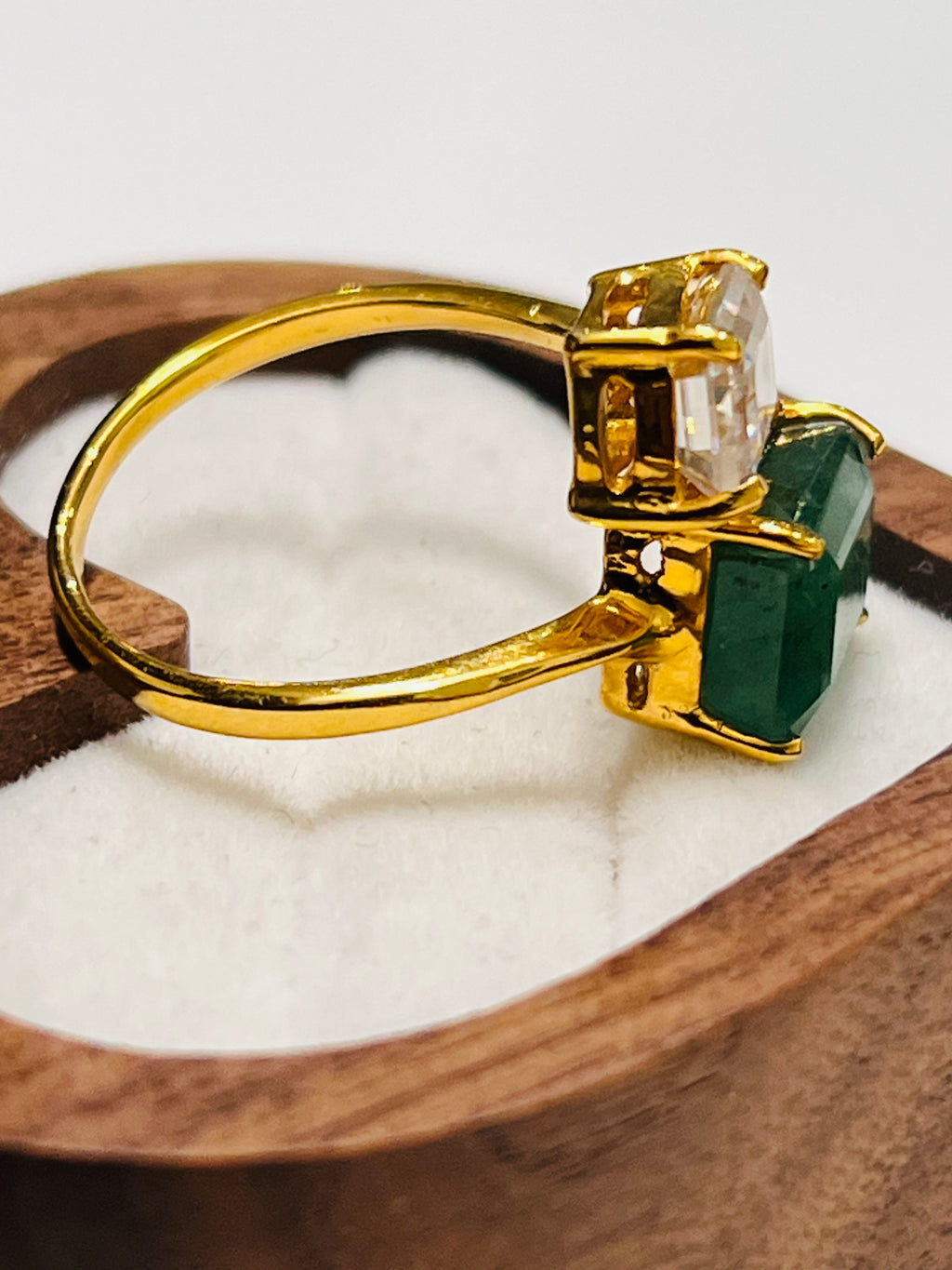 Stunning Handmade Natural Emerald and Natural White Topaz