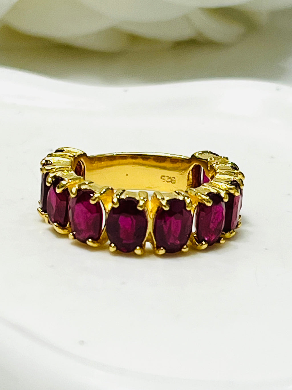 Stunning Handmade Half-eternity cocktail Natural Ruby Ring