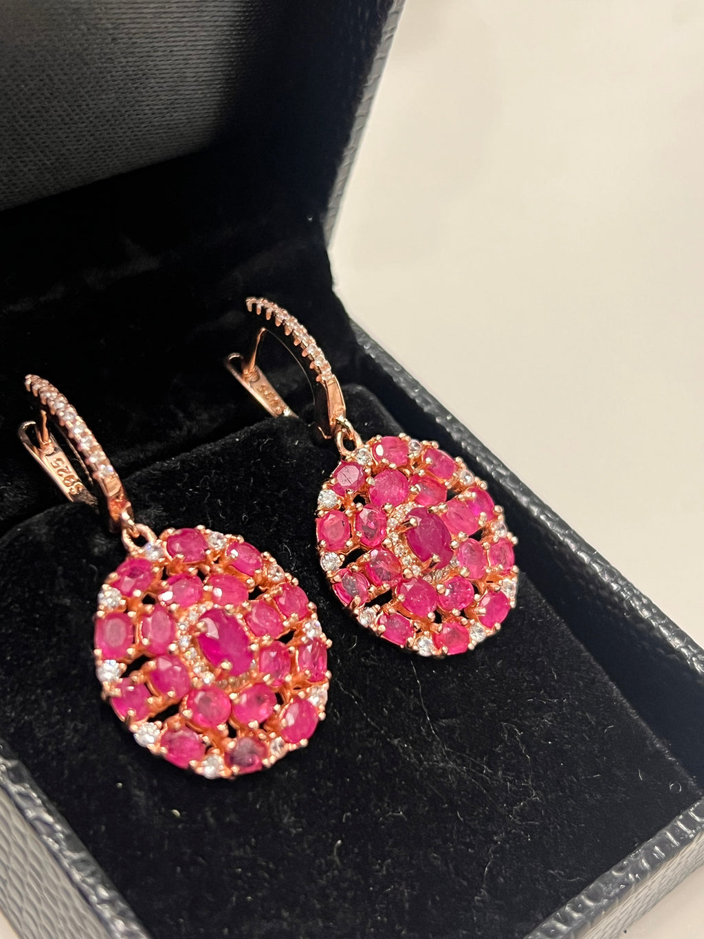 Stunning Genuine Pink Rubies Penny artisan made Earrings