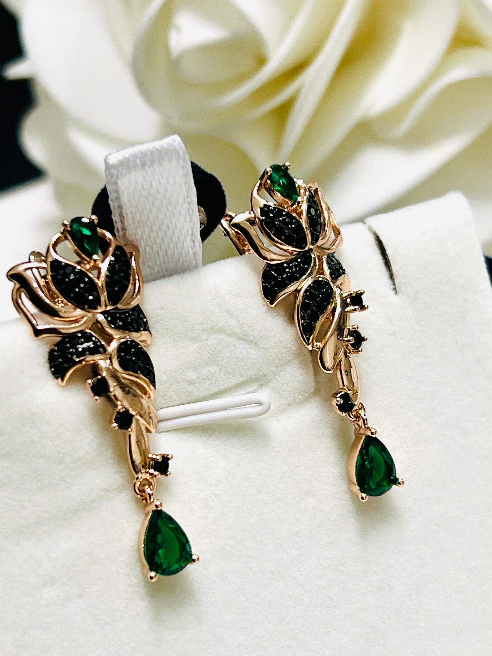 14k Rolled Gold Rose Earrings