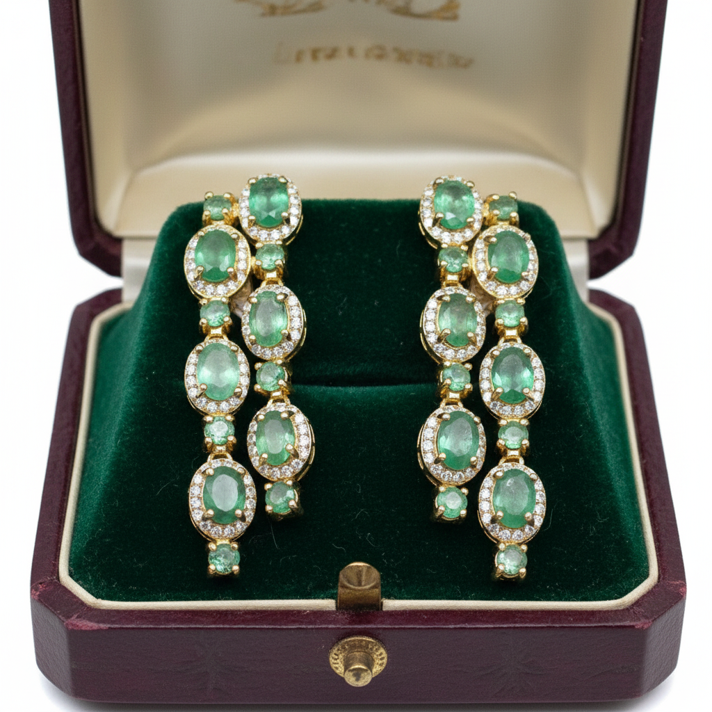 Handmade Colombian Emerald Earrings