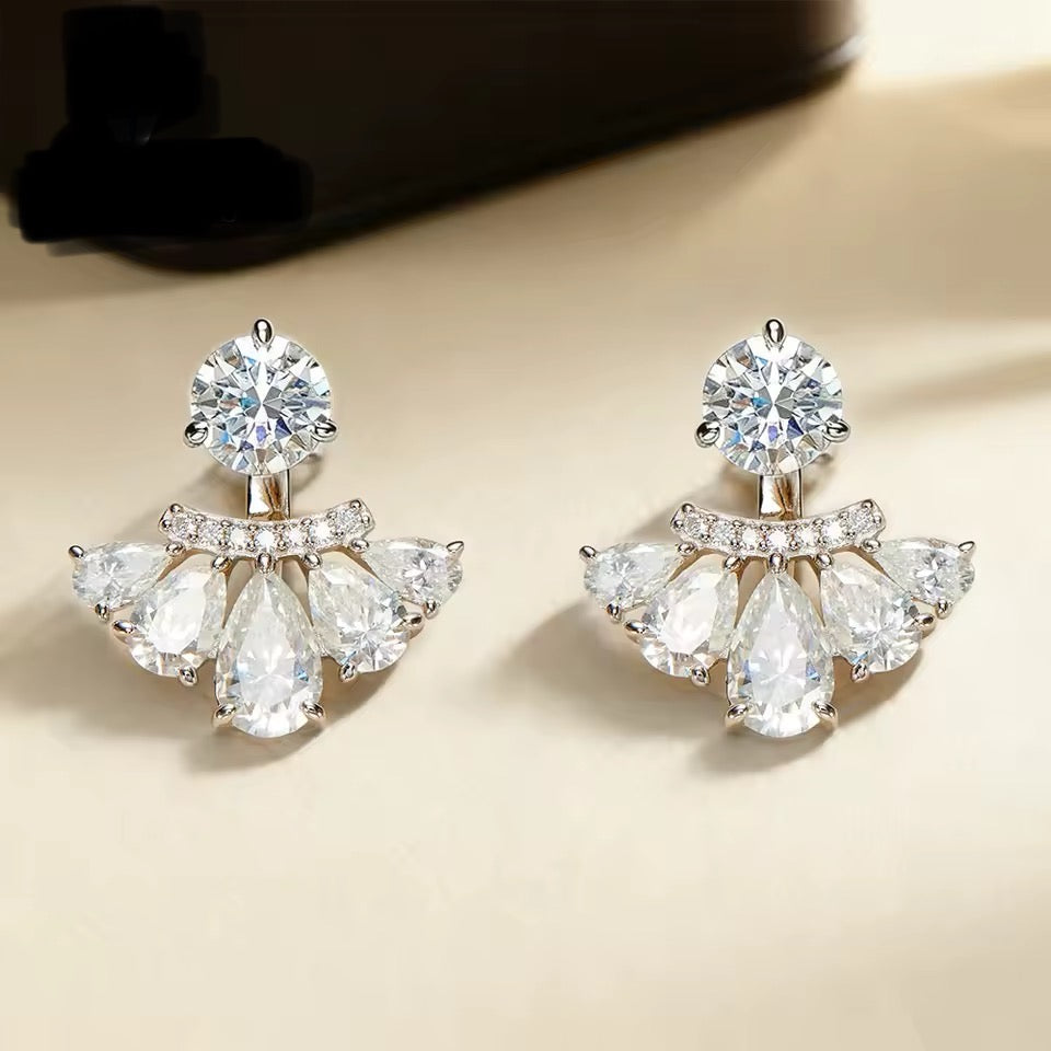 Stunning Solitaire Diamond (Moissanite) Jacket earrings