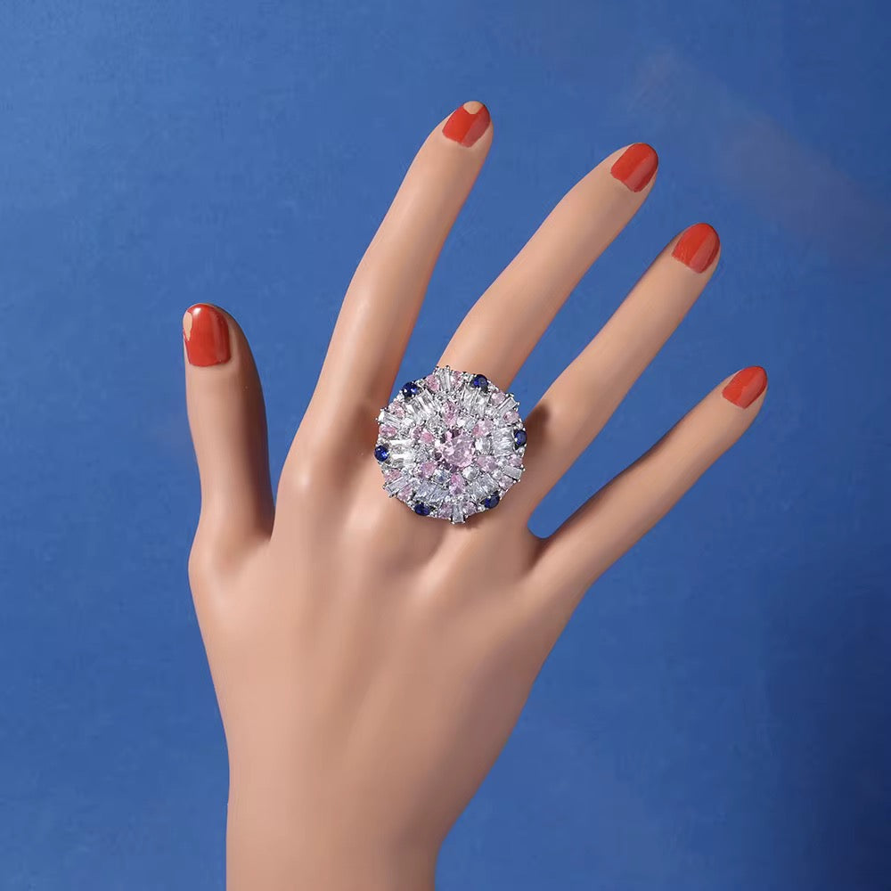 Stunning Created Sapphires Ring (adjustable)