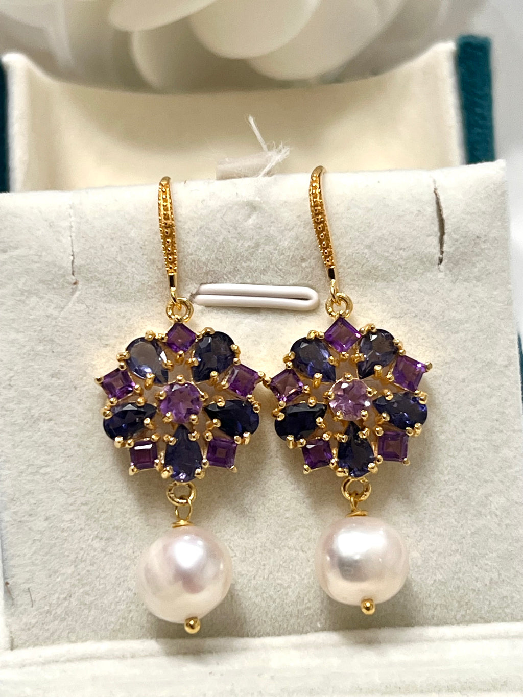 Handmade Genuine Pearl drop earrings