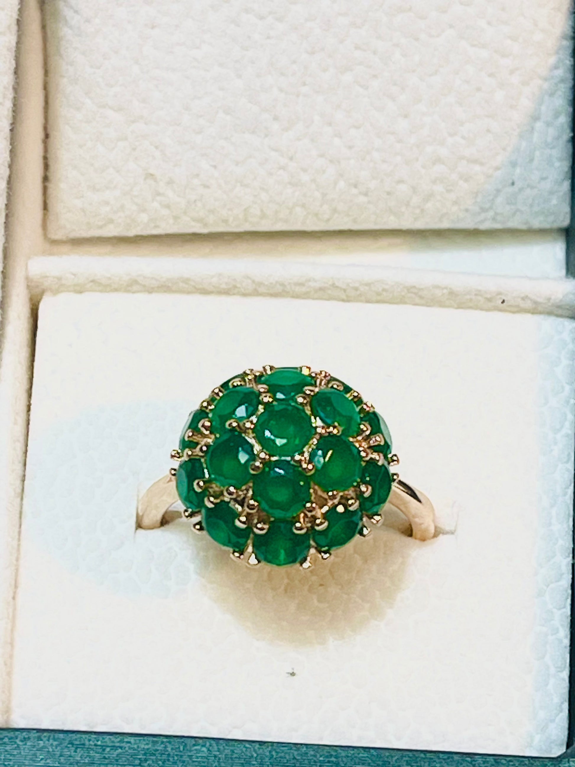Gold Plated Emerald Green Jewelry Set-Ring