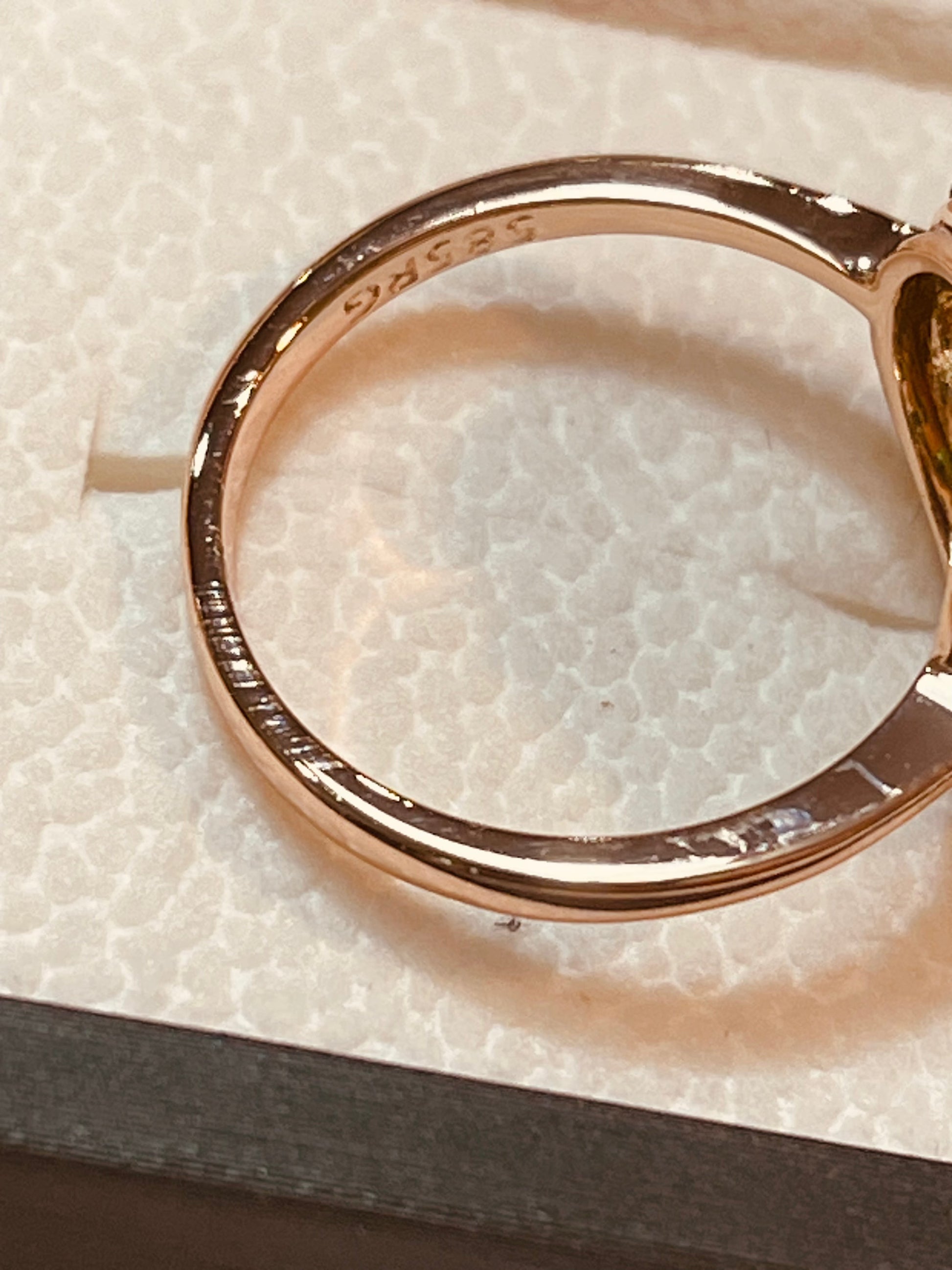 Gold Plated Emerald Green Jewelry Set-Ring with Stamp