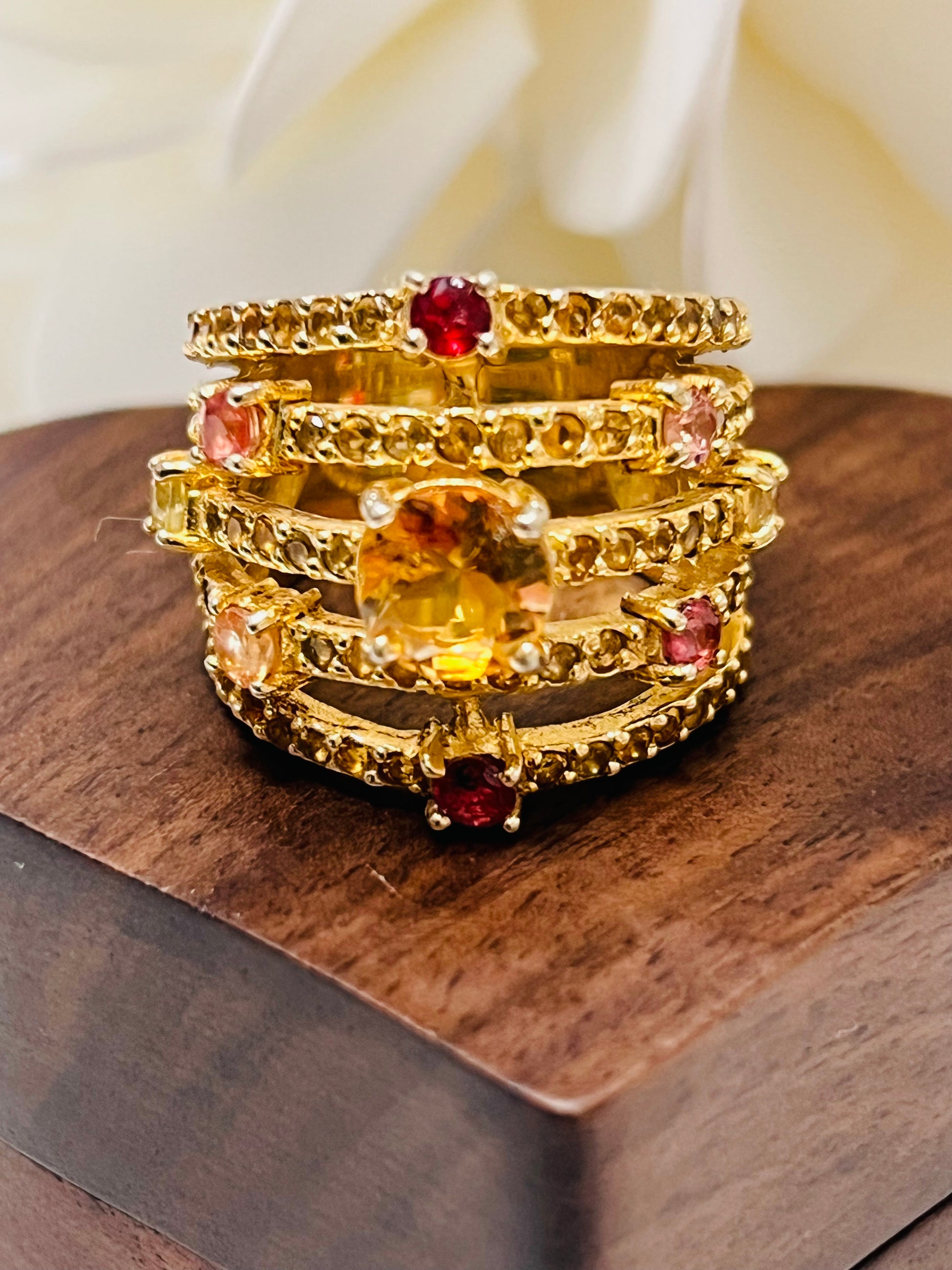 Handmade Genuine coloured Sapphire Ring