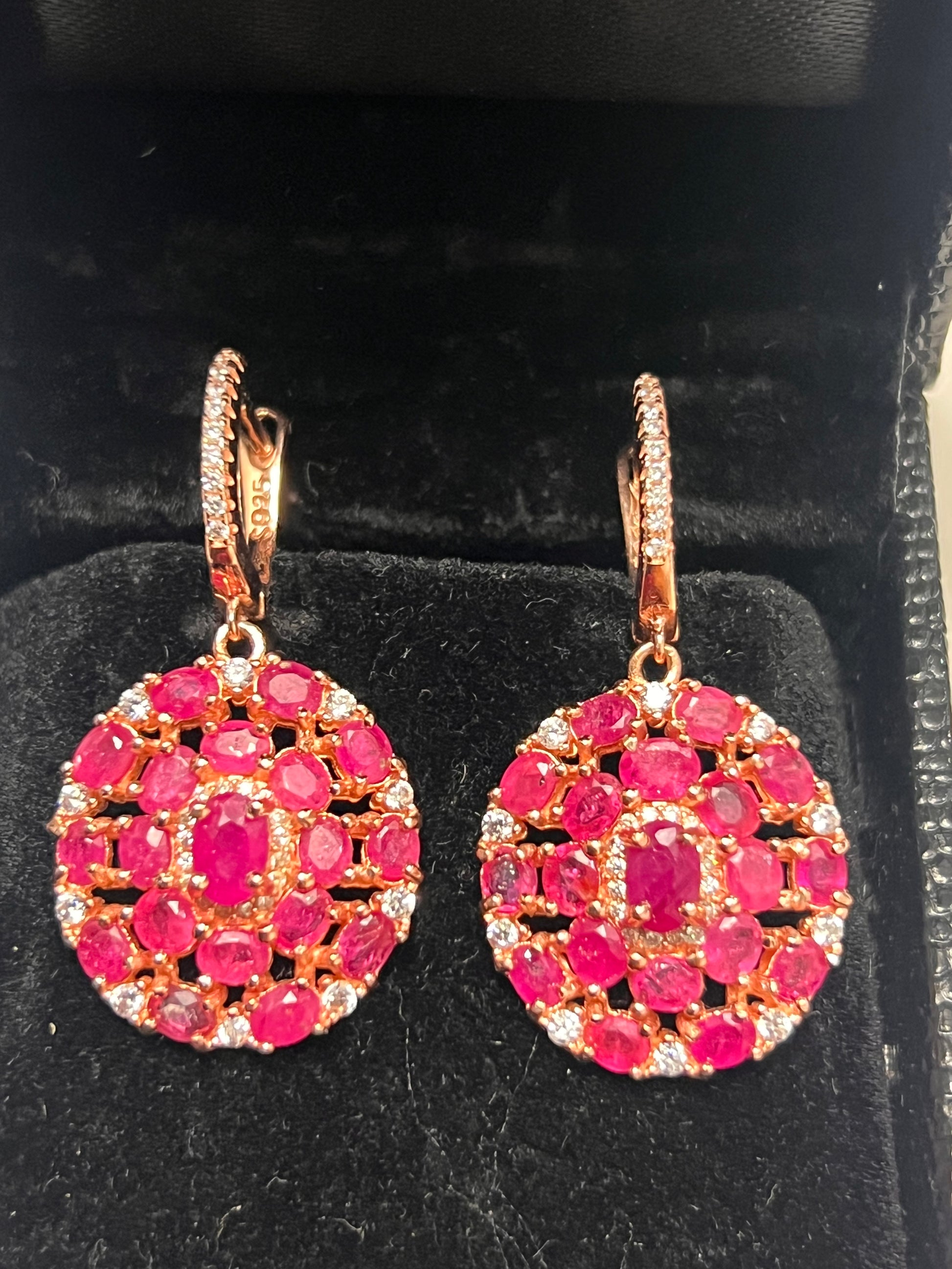 Stunning Genuine Pink Rubies Penny artisan made Earrings