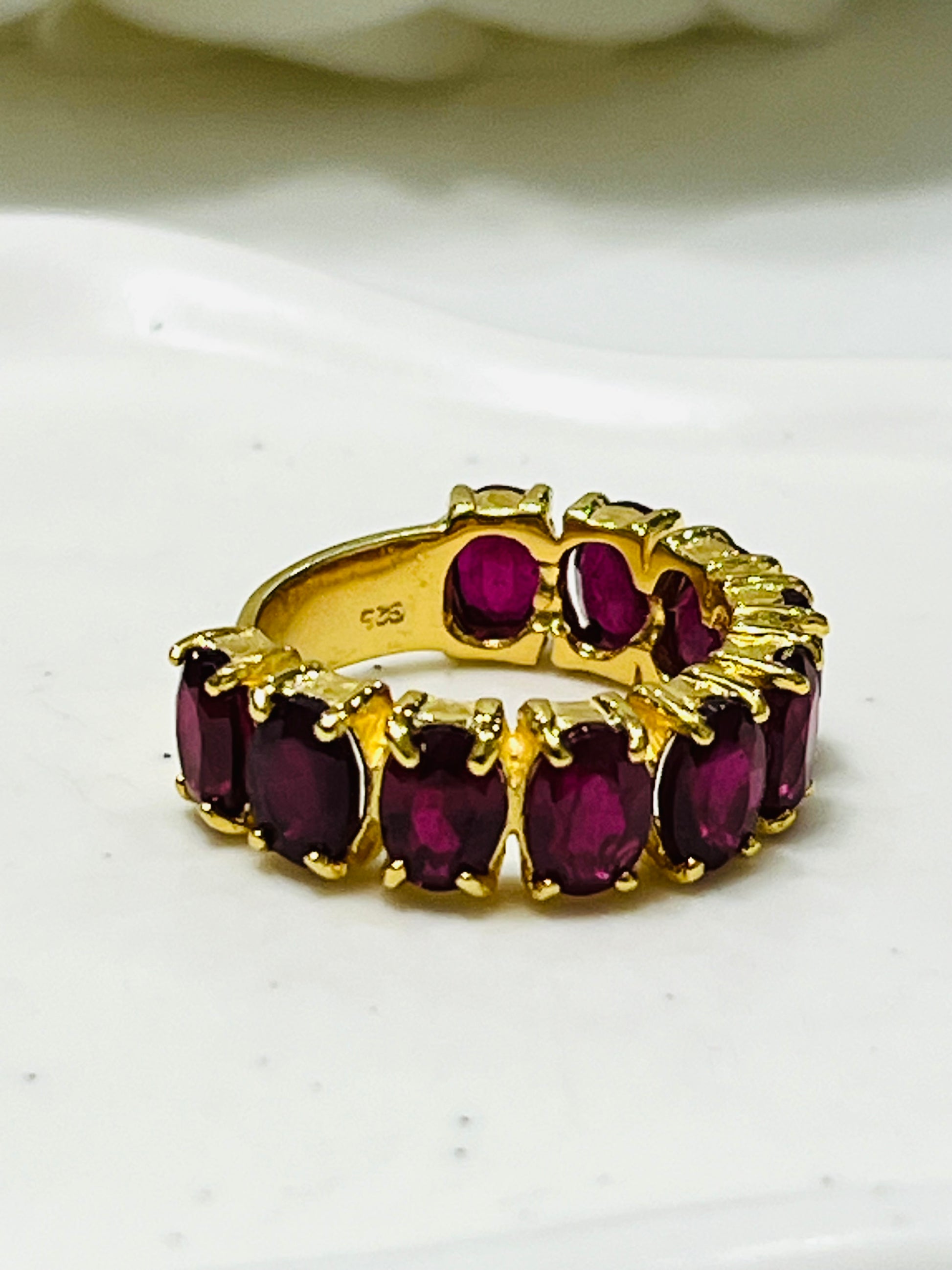 Stunning Handmade Half-eternity cocktail Natural Ruby Ring