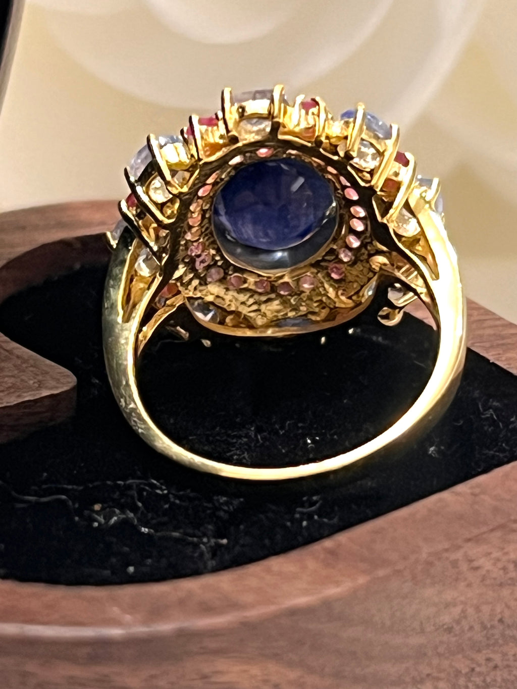 Handmade Genuine Sapphire, Tanzanite and Ruby Ring