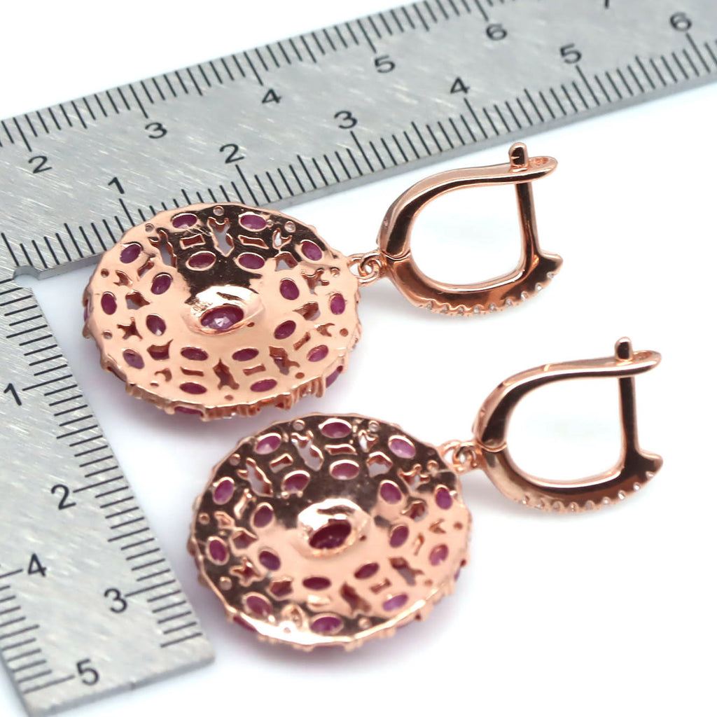 Stunning Genuine Pink Rubies Penny artisan made Earrings