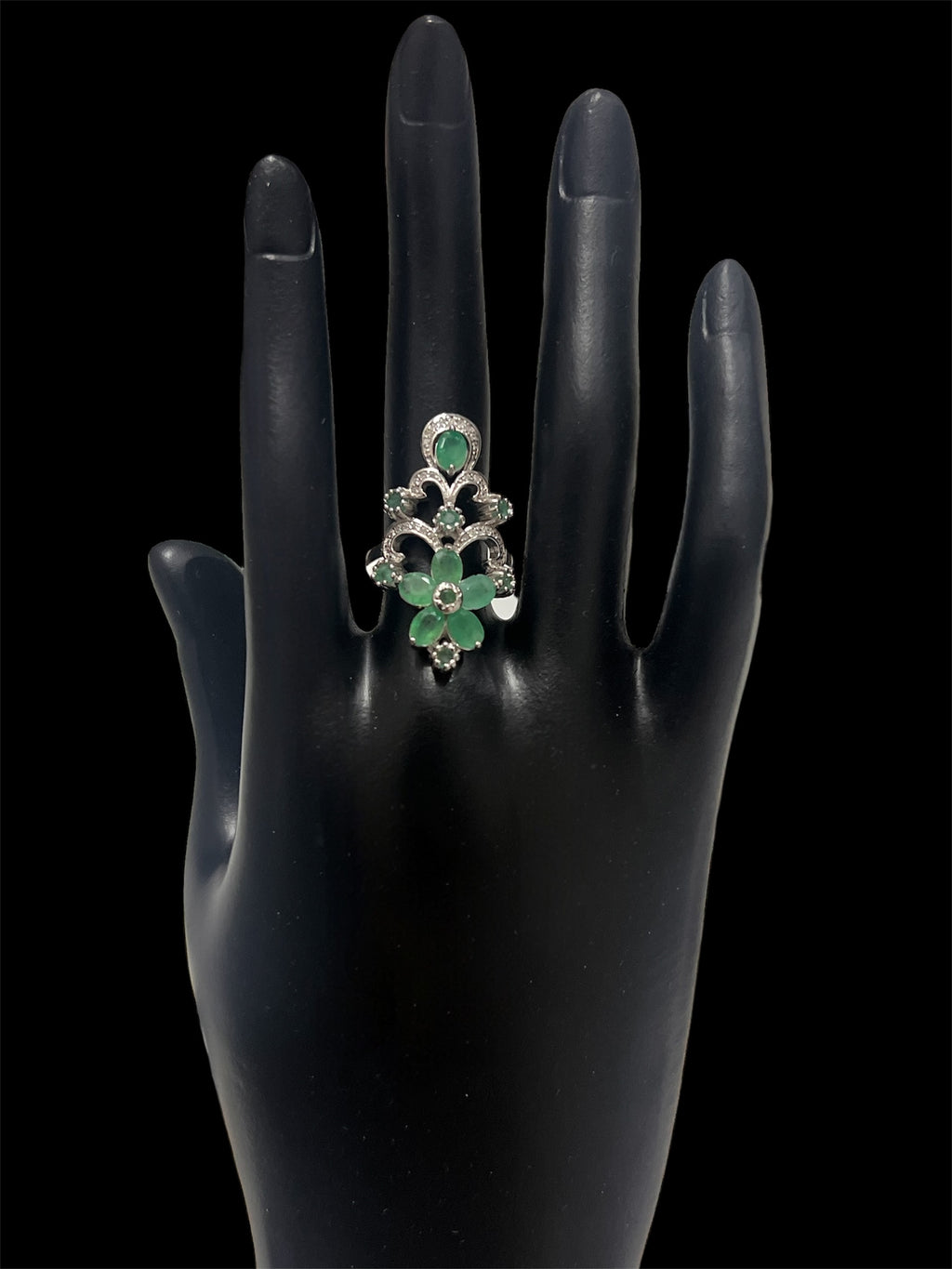 Natural Emerald Royal Bloom Ring – Handmade in Toronto