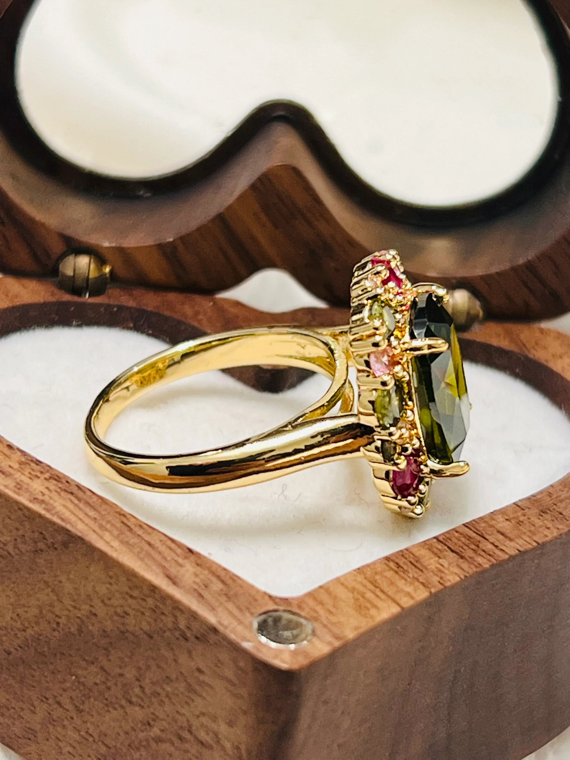 Vibrant Peridot & Sapphire Statement Ring