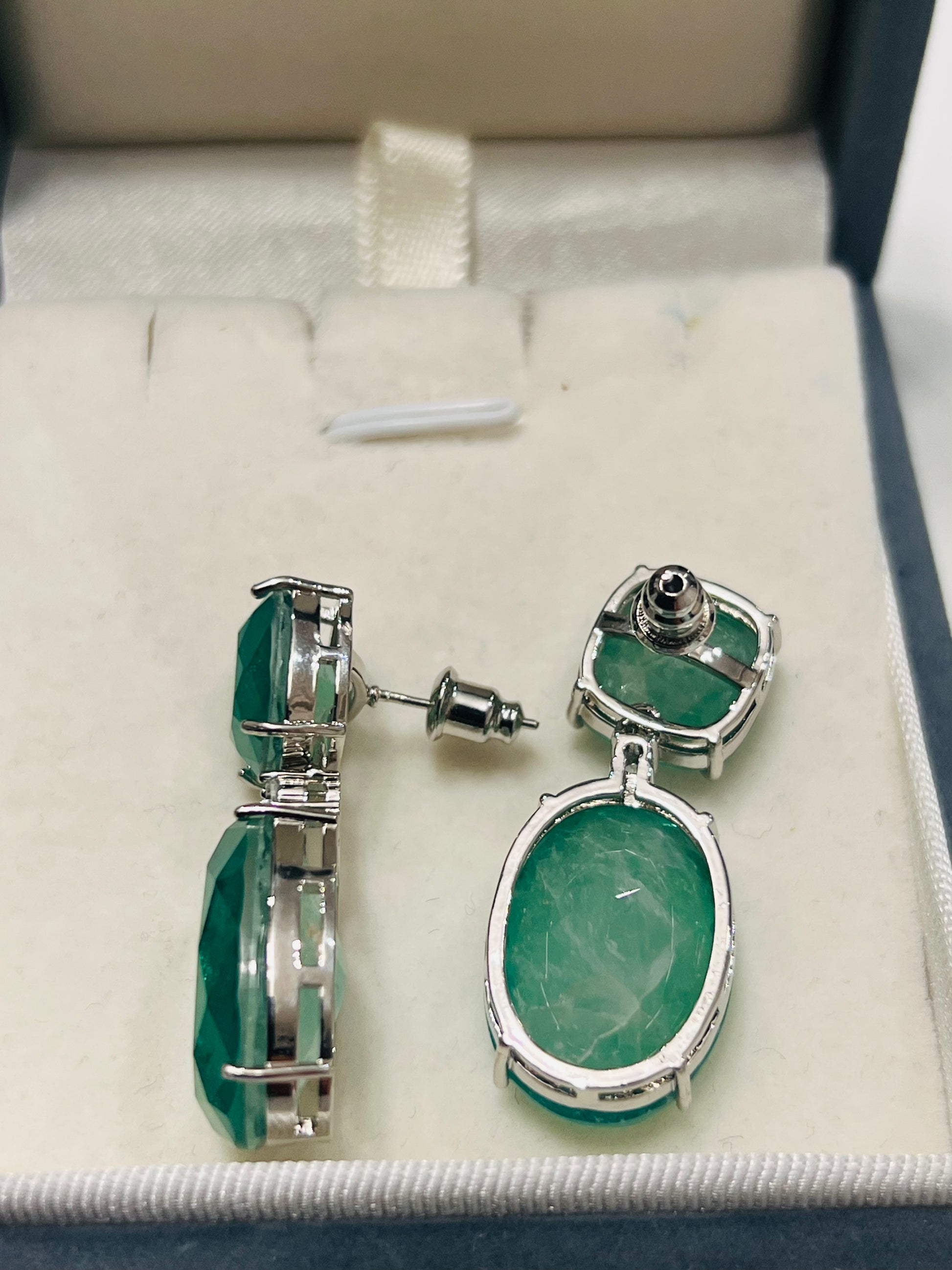 Lab Created Emerald Chunky Earrings