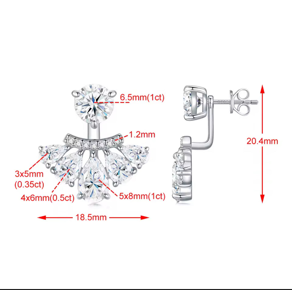 Stunning Solitaire Diamond (Moissanite) Jacket earrings