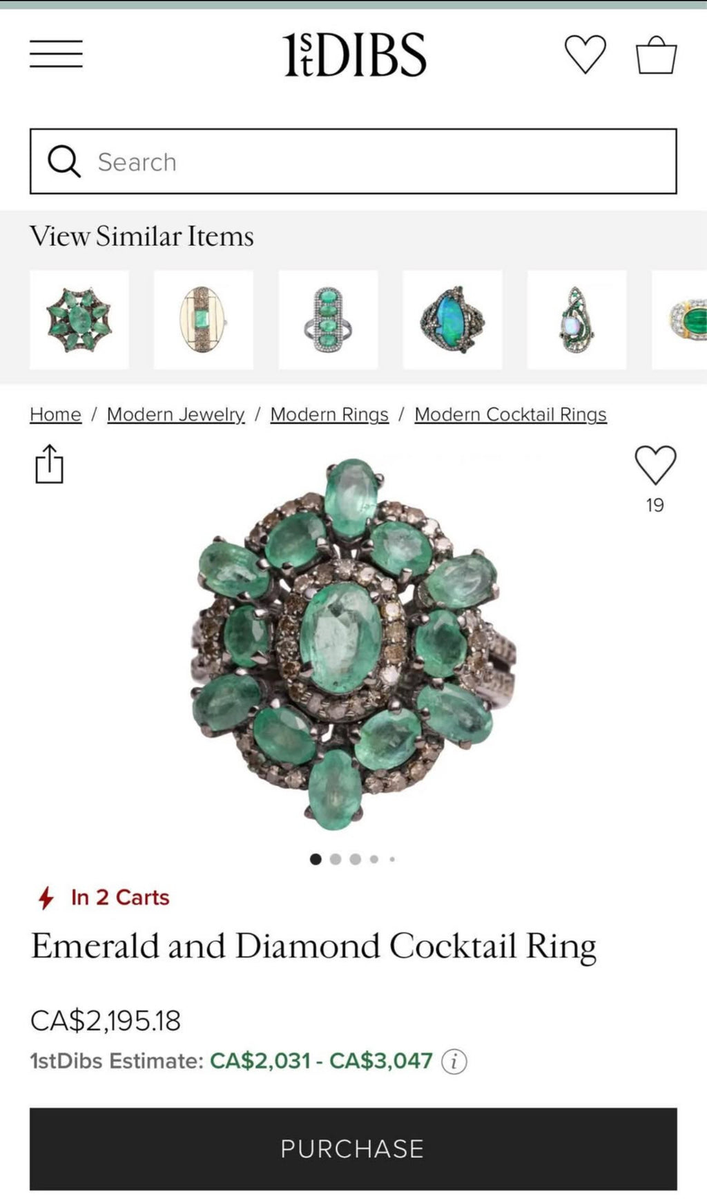 Handmade Emerald & Diamond Cluster Ring in Sterling Silver