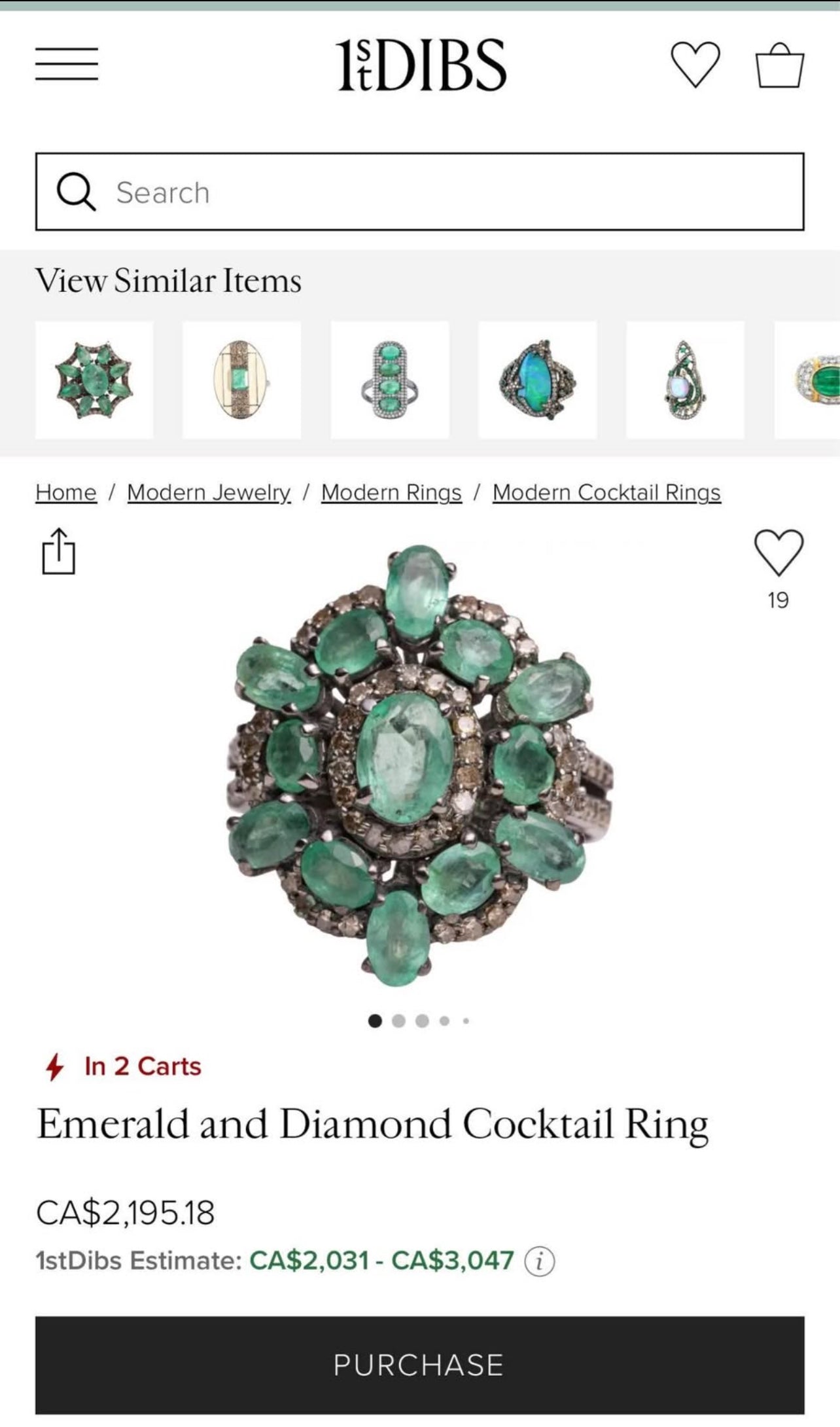 Handmade Emerald & Diamond Cluster Ring in Sterling Silver