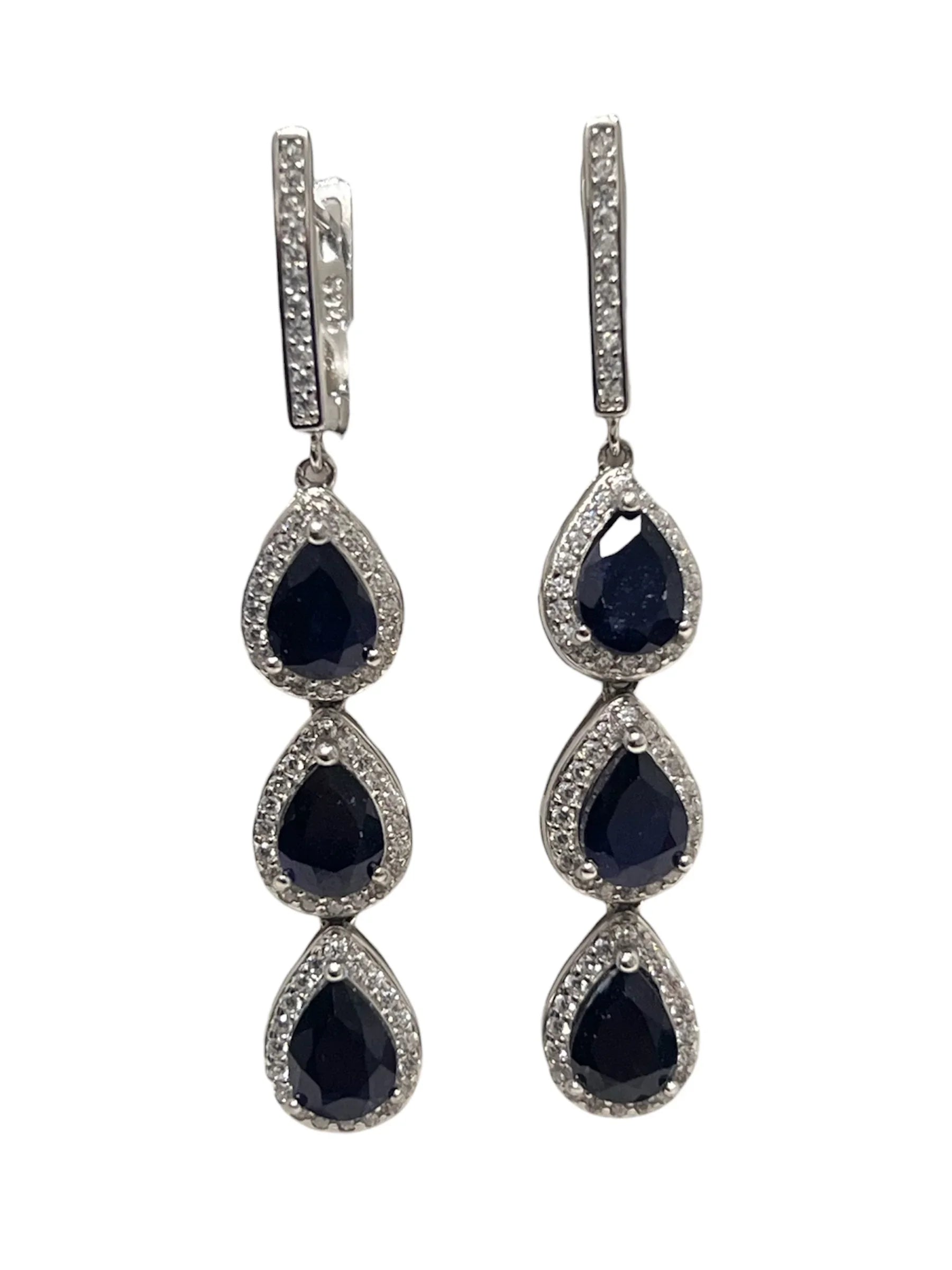 Handmade Natural Ceylon Sapphire Earrings