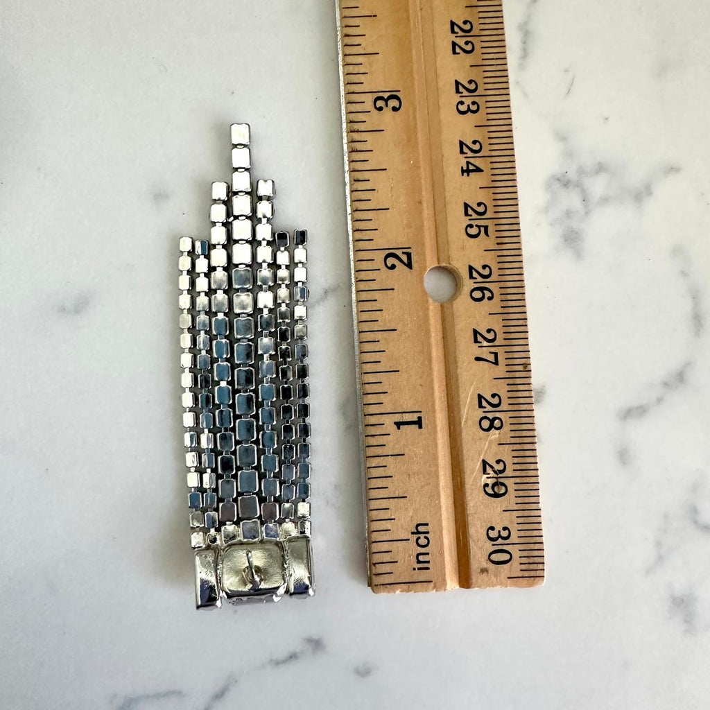 Rhinestone Navy Multicolor Tassel Earrings Art Deco Nouveau Sparkle Jewelry