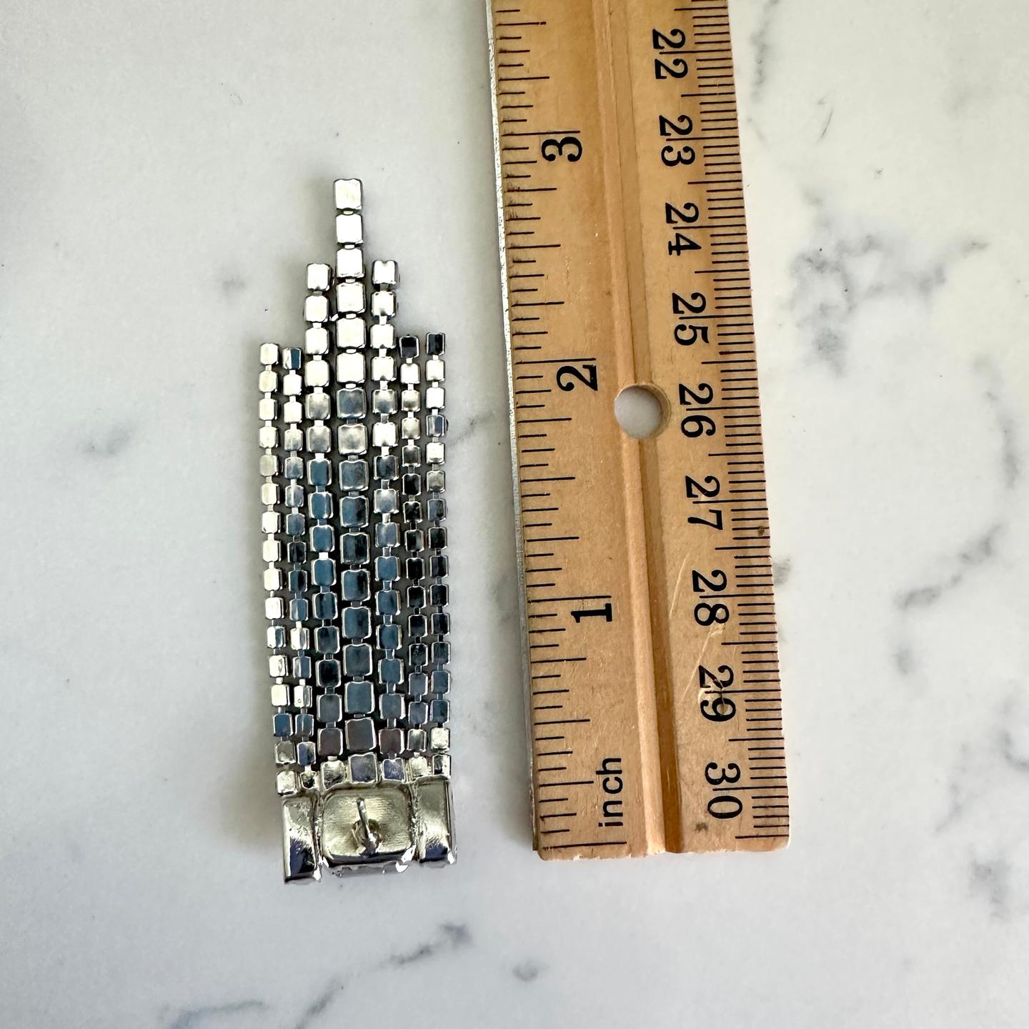 Rhinestone Navy Multicolor Tassel Earrings Art Deco Nouveau Sparkle Jewelry