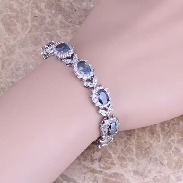 Mystic Topaz Sterling Silver Bracelet