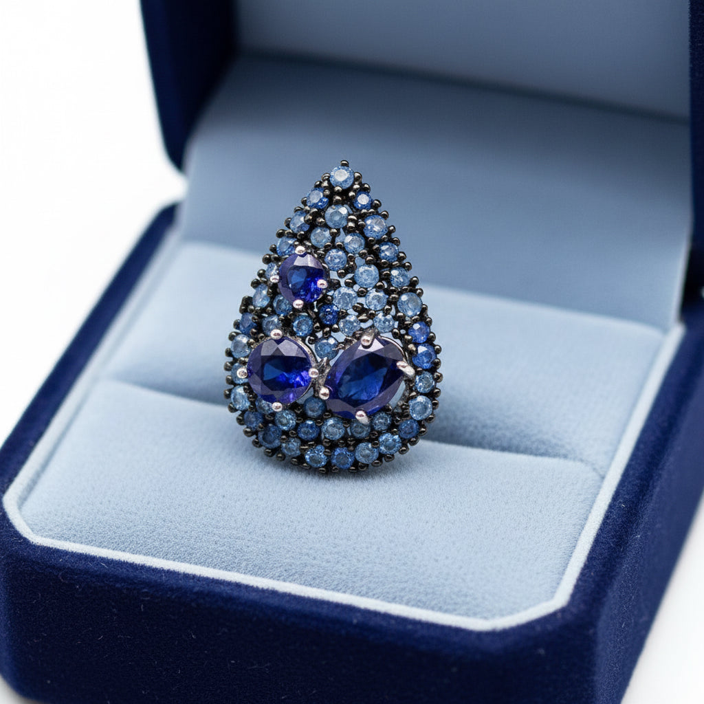 Handmade Natural Sapphire "Midnight Blue" Set